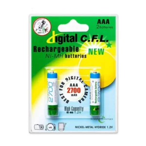 باتری نیم قلمی سی.اف.ال مدل C.F.L 2700 AAA بسته دو عددی