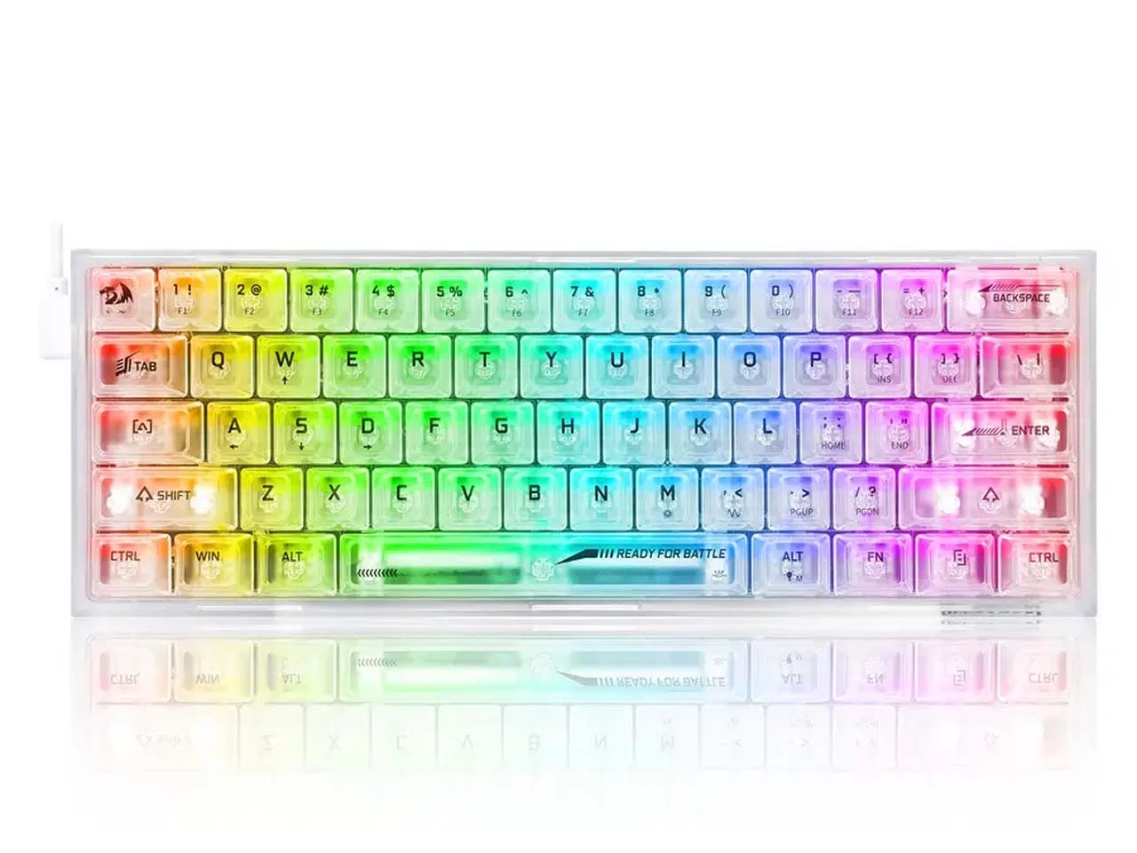کیبورد مکانیکی ردراگون مدل Redragon Fizz K617CT RGB سفید