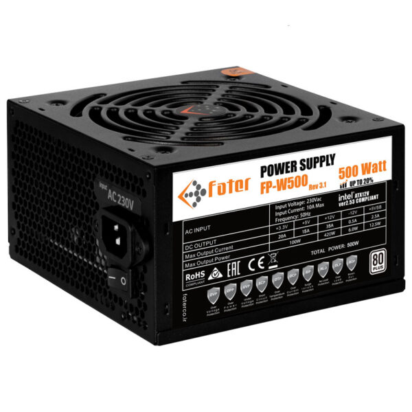 منبع تغذیه کامپیوتر 500 وات فاطر مدل FP-W500 80Plus 500W